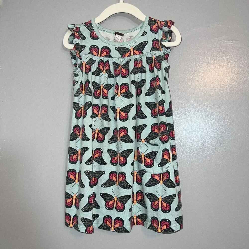 Tea Collection Butterfly Mighty Mini Dress Size 5 - Picture 1 of 6